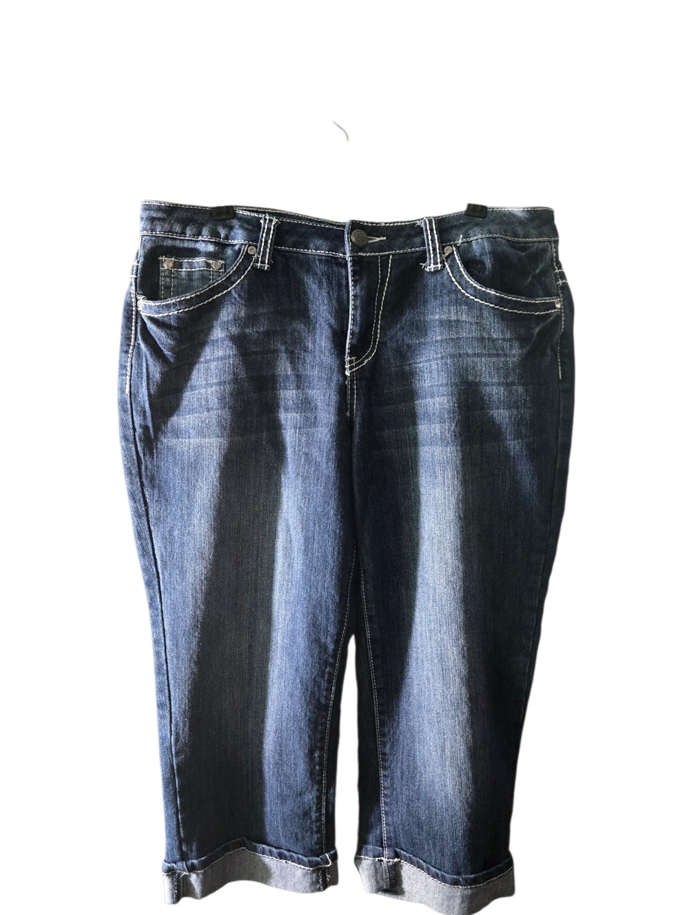 Earl Jeans Women’s Dark Blue Denim Capri - Classic Stretch Size 12